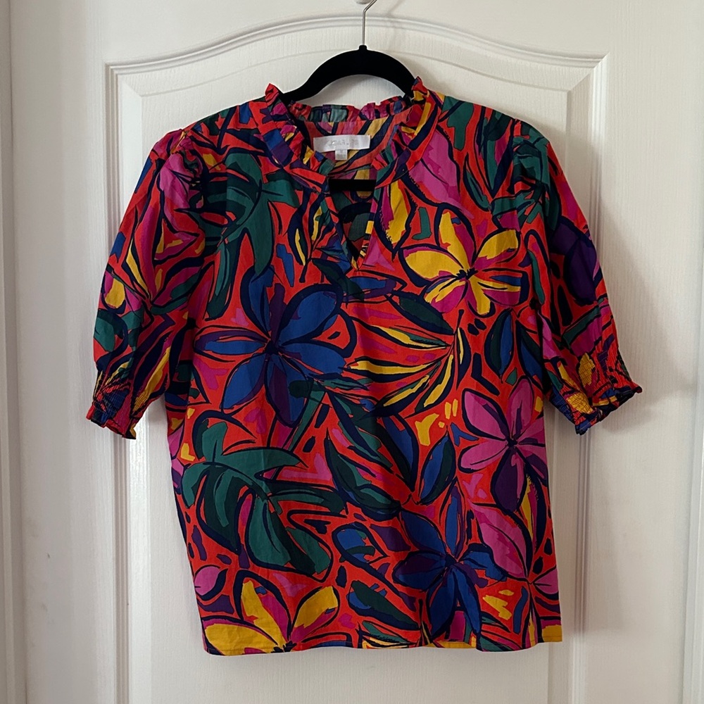 Sugarlips Vibrant Floral Blouse with Multicolor Design